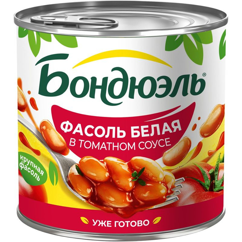 Изображение товара Фасоль белая Бондюэль в томатном соусе 400 г овощные консервы