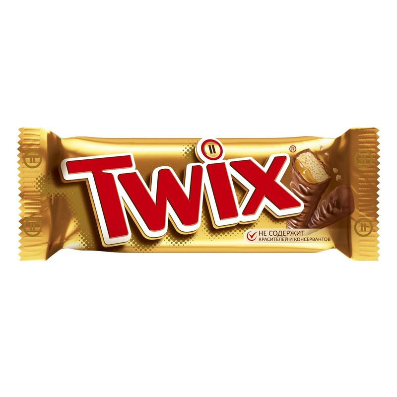 Изображение товара Шоколадный батончик Twix с карамелью 55г - вкусное лакомство с печеньем