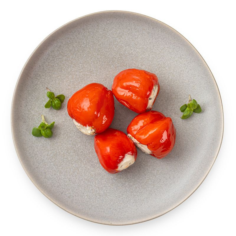 Изображение товара Сладкие пикантные фаршированные перчики черри с сливочным сыром, 130 г