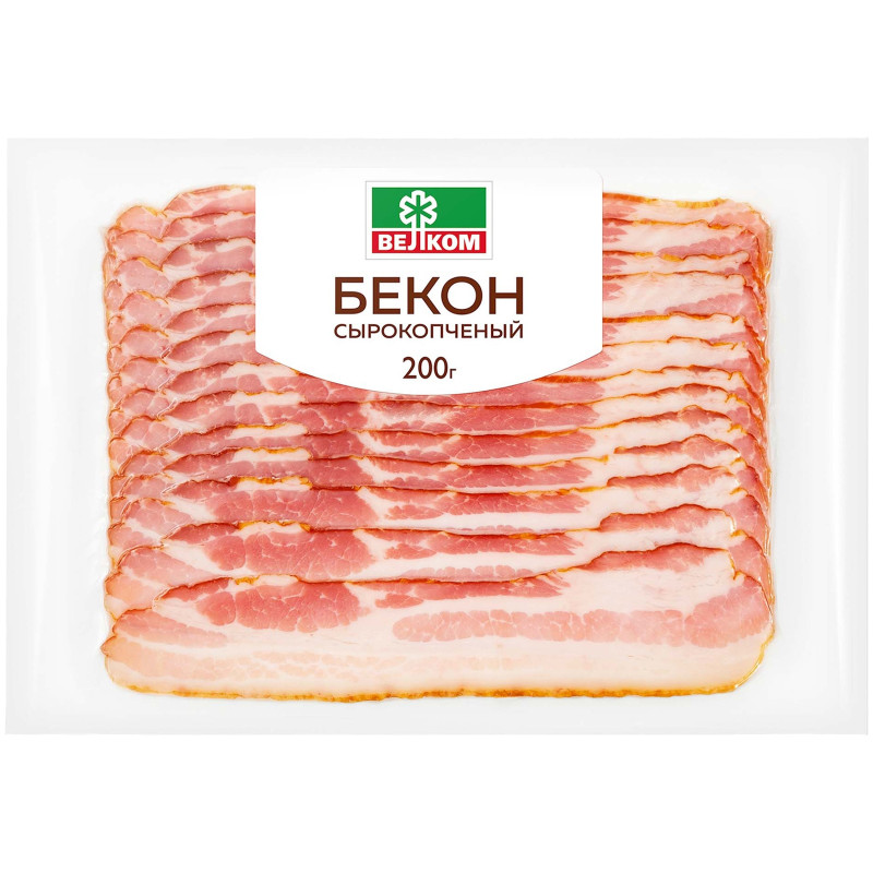 Изображение товара Бекон Велком сырокопчёный, 200г