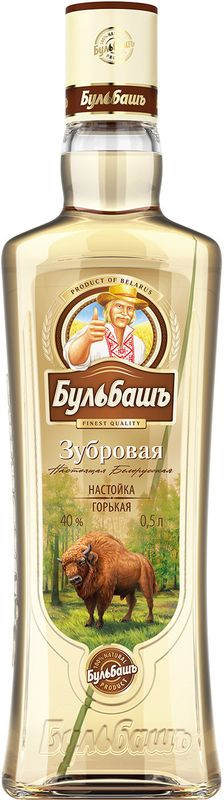 Изображение товара Настойка Бульбашъ Зубровая горькая 40% 500мл - натуральный напиток с луговыми травами