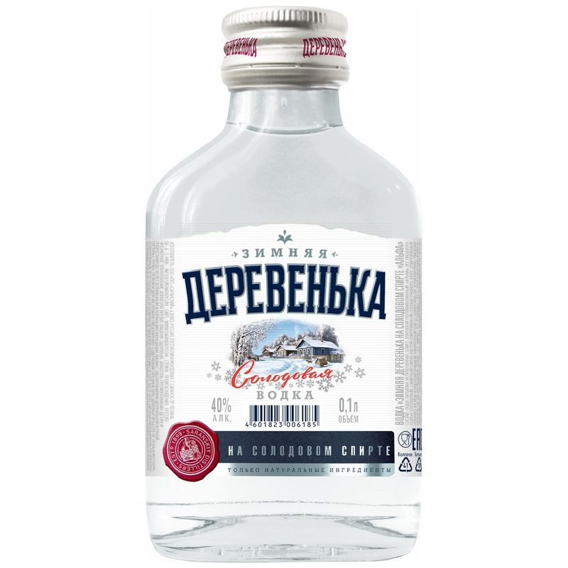 Изображение товара Водка Зимняя Деревенька Солодовая 40% 100мл Россия