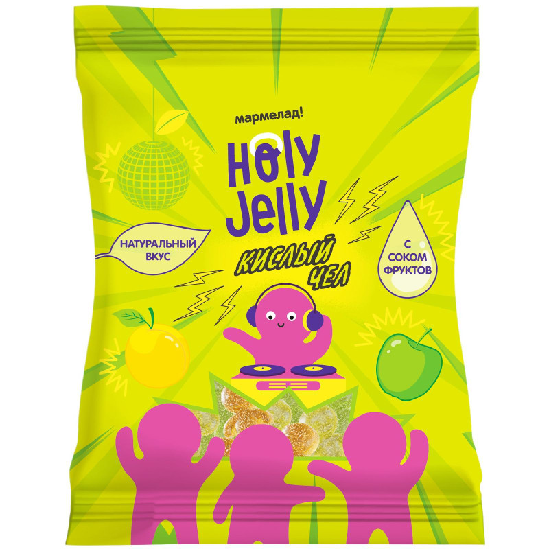 Изображение товара Мармелад Holy Jelly Кислый чел абрикос-апельсин-яблоко, 65г