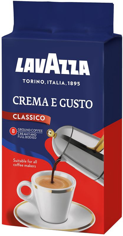Изображение товара Кофе Lavazza Crema e Gusto молотый 250г Италия Средняя обжарка