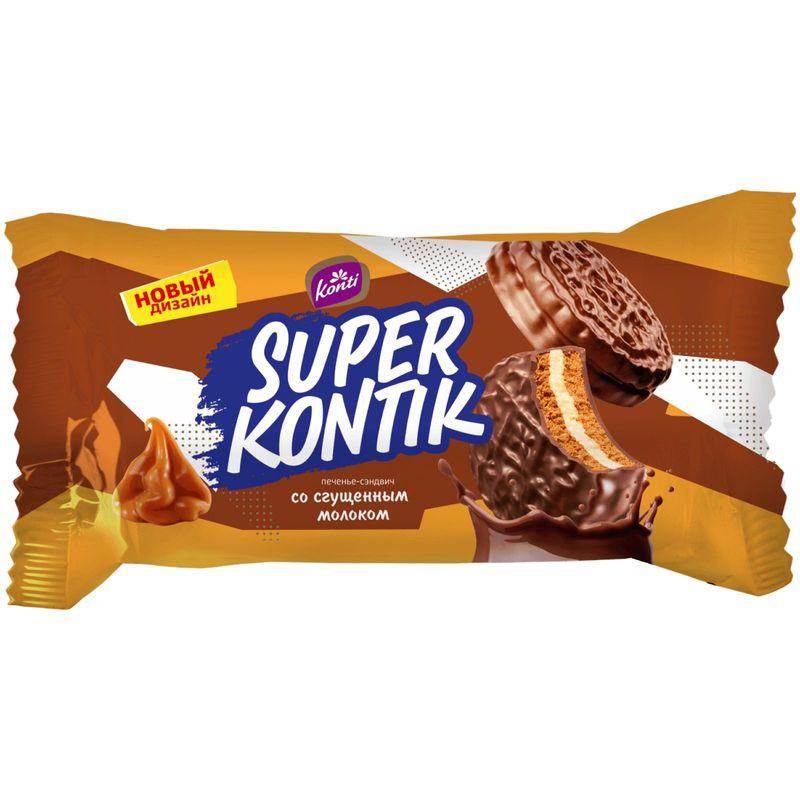 Изображение товара Печенье-сэндвич Konti Супер-Контик со сгущённым молоком, 100г