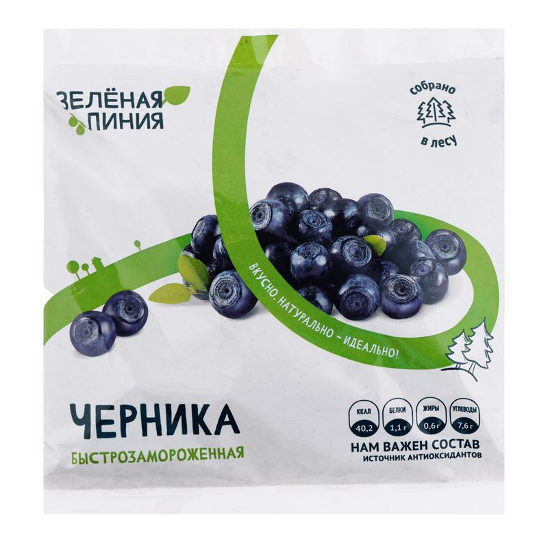 Изображение товара Замороженная черника Зелёная Линия 300г натуральный продукт