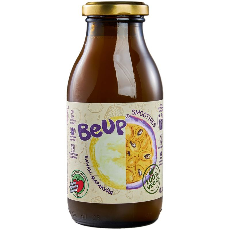 Изображение товара Смузи Be Up фруктовый банан маракуйя 300 мл натуральный вкус вкусный перекус