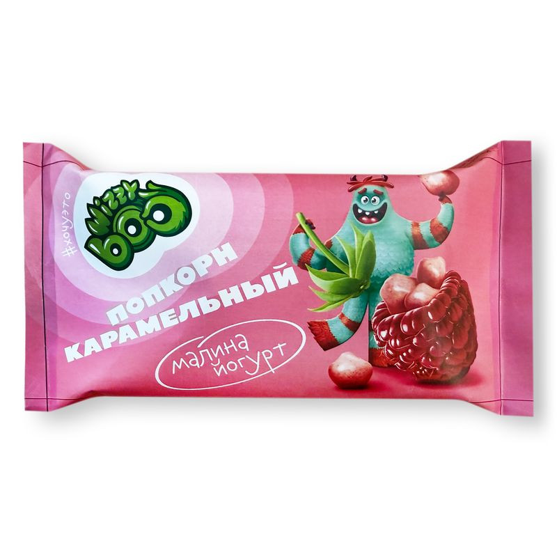Изображение товара Попкорн Wizzyboo карамельный со вкусом йогурта и малины в глазури 70г