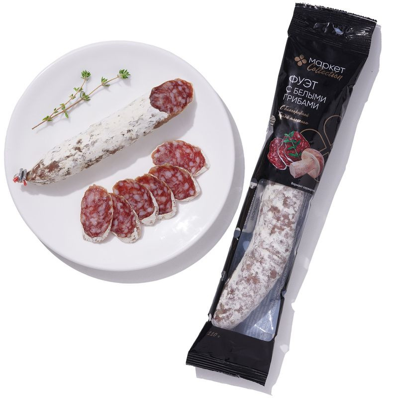 Изображение товара Колбаса Фуэт С Белыми Грибами сыровяленая полусухая 110г