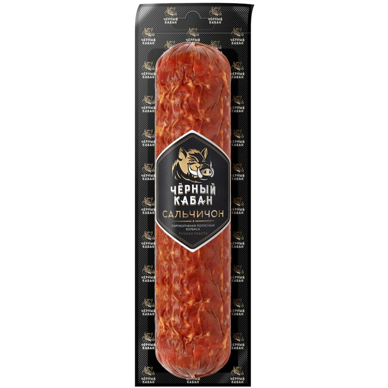 Изображение товара Колбаса Черный Кабан Сальчичон сырокопченая полусухая 380Ккал