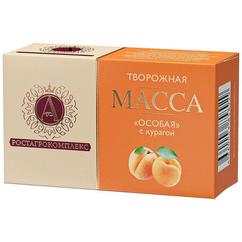 Изображение товара Масса А.Ростагрокомплекс Особая творожная с курагой 23% 100 г натуральный десерт