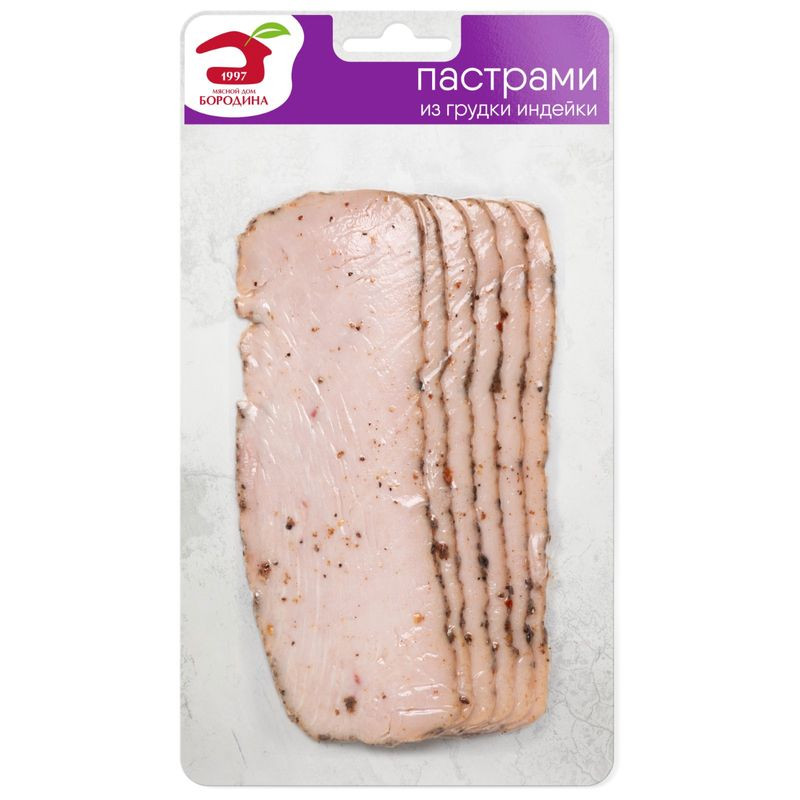 Пастрами из индейки Мясной дом Бородина DeliChef копчёно-варёная - купить с доставкой в Москве в Перекрёстке - 4046010