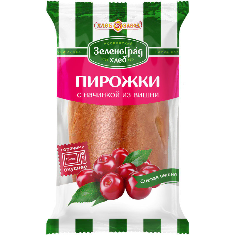 Изображение товара Пирожки Хлебозавод №28 Домашние с начинкой из вишни, 80г